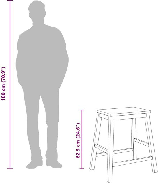 Set aus 2 Barhockern von Yiwydaa in Weiß aus Massivkautschukholz für Küche und Esszimmer - Bild 1