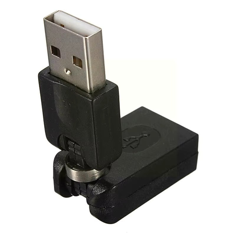 BSN USB 2.0 Verlängerungskabel-Adapter mit 360-Grad-Drehwinkel, USB-A Stecker auf USB-A Buchse, Schwarz - Bild 3