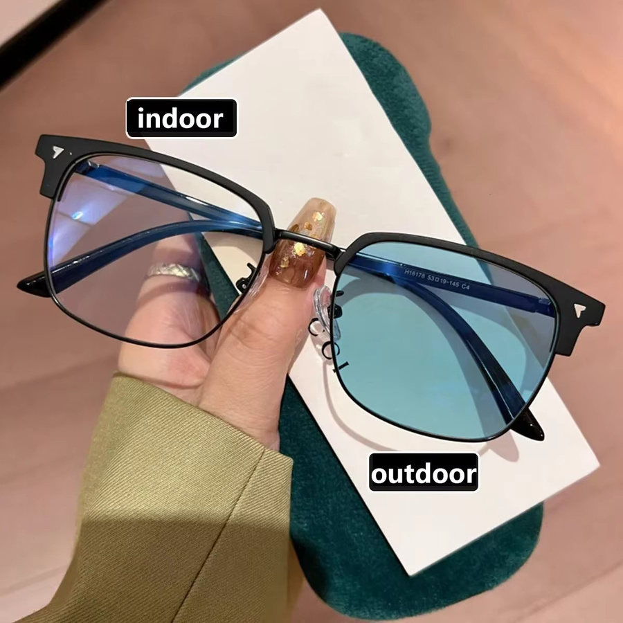 ERIKOLE Lesebrille, Halbrahmen, quadratisch, Metall, schwarz, photochrom - Bild 2
