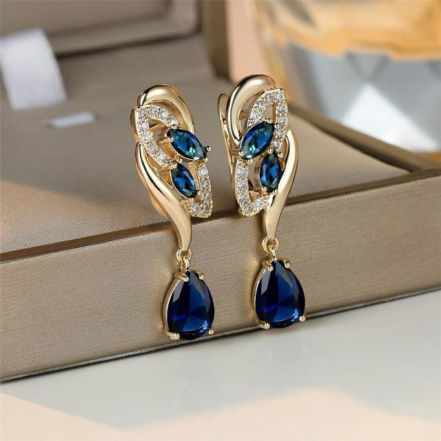 Yiran Jewelry Ohrringe, Kupfer, Gold, Zirkonia, Damen - Bild 1