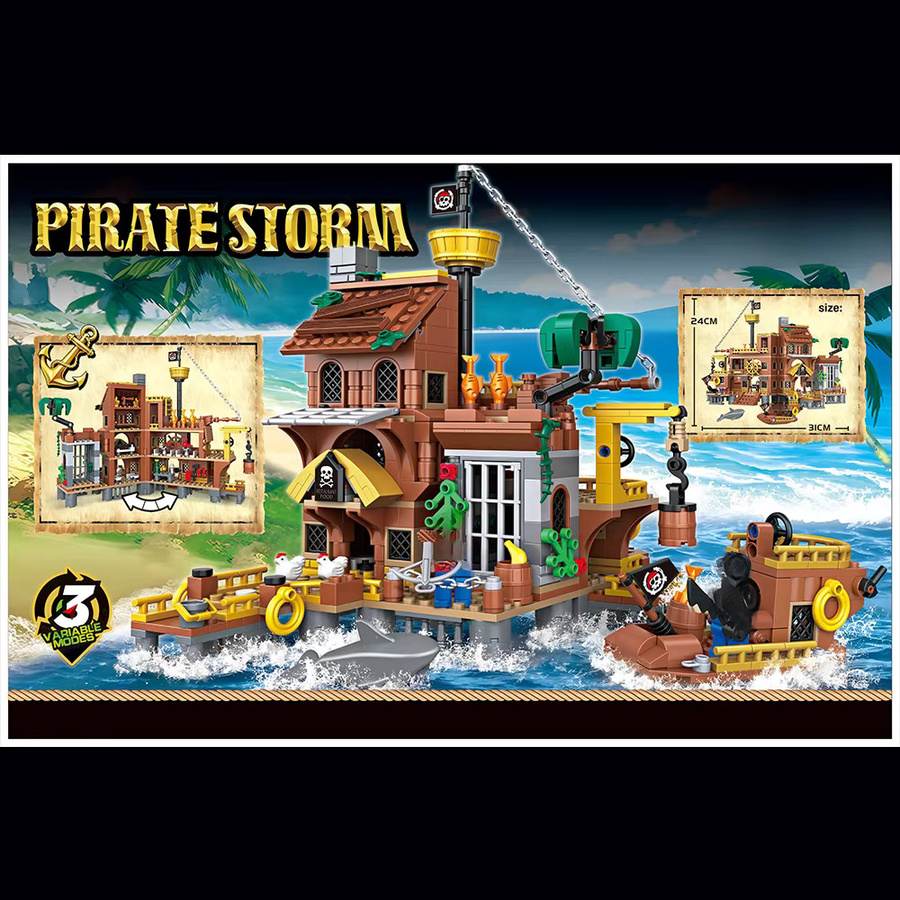 ZKZC MOC Stadtansicht Piratenschiff, Modell Bausteine, 756 Teile - Bild 3