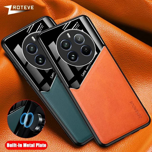Zroteve Magnetische Handyhülle aus PU Leder und hartem PC für Realme 12 Pro, 11, 13 Pro Plus in Blau - Bild 1