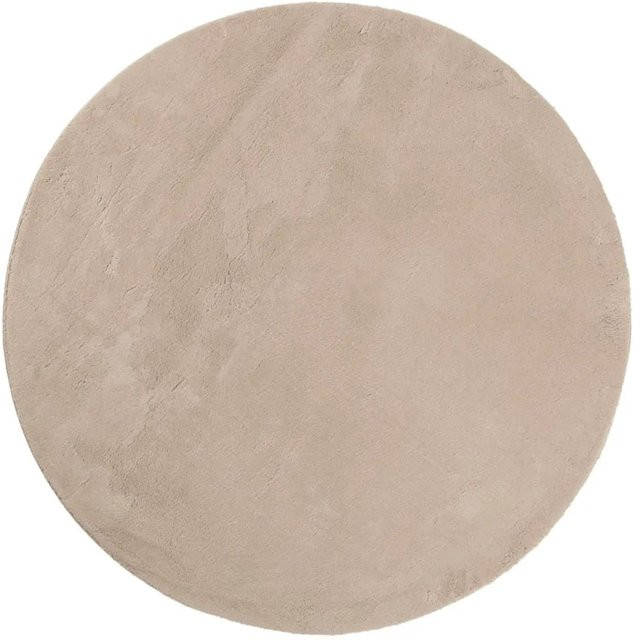 vidaXL Teppich HUARTE Kurzflor in Sandfarben, rund, Ø 100 cm, waschbar und rutschfest - Bild 1