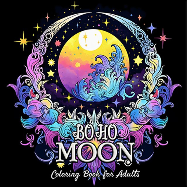 BOHO MOON Mutige, einfache Muster, Malbuch für Erwachsene - Bild 1