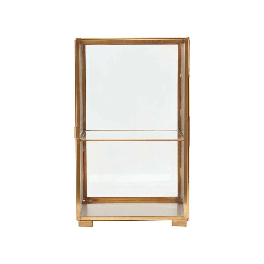 House Doctor Vitrine aus Glas und Messing in Gold, Höhe: 41 cm, Breite: 25 cm, Tiefe: 25 cm - Bild 1