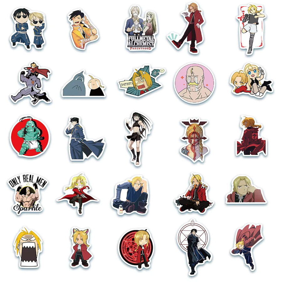 Bandai Fullmetal Alchemist Anime-Aufkleber, Bunt / Mehrfarbig, 10/30/50 Stück - Bild 4