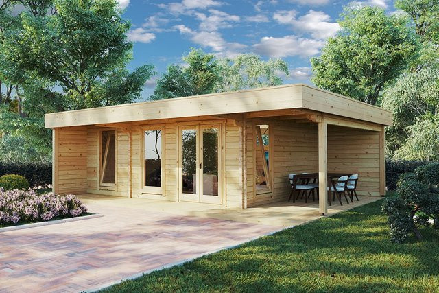Gartenhaus Hansa Lounge XXL mit Terrasse, Außenmaß: 8 x 5 m - Bild 1