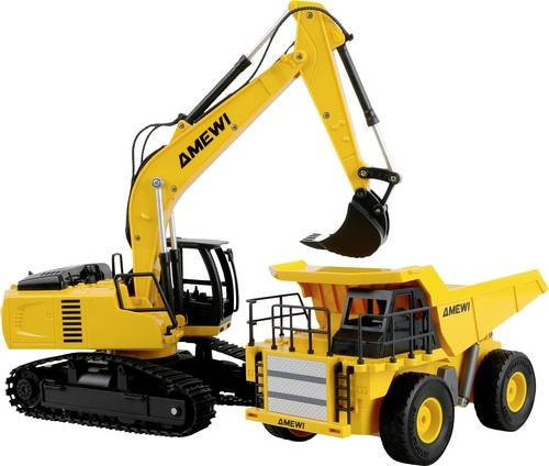 Amewi 2-in-1 Set Kipper & Kettenbagger, Funktionsmodell, 1:24, ferngesteuert, ab 6 Jahren - Bild 1