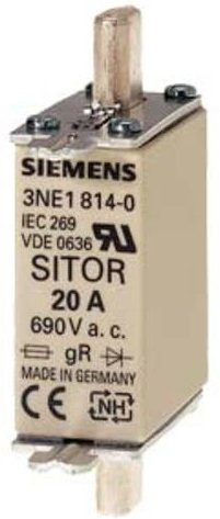 Siemens 3NE18140 Sicherungseinsatz, 20A, 690V, 3 Stück, Weiß - Bild 1