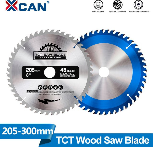 XCAN Kreissägeblatt mit Hartmetallspitze TCT für die Holzbearbeitung, Farbe: Silber - Bild 1
