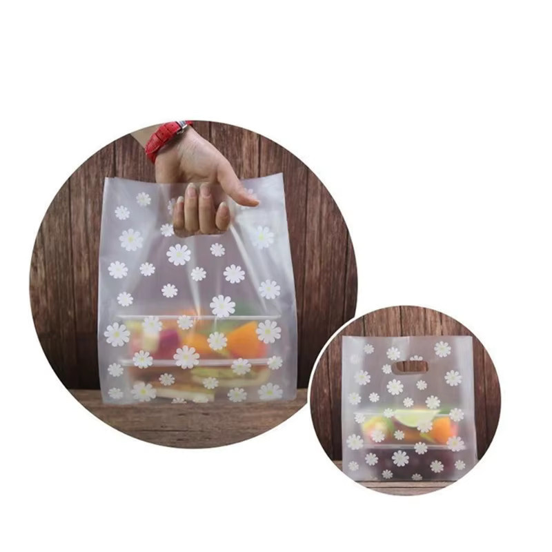 50 Stück transparente Geschenktüten mit Gänseblümchen-Design aus Kunststoff für Hochzeiten, Weihnachten und Feiern - Bild 2