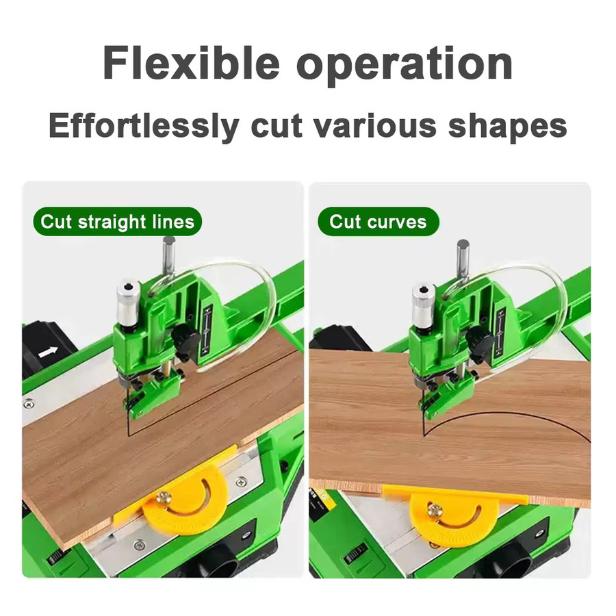 Elektrische Multifunktions-Desktop-Stichsäge in Grün für Holzplatten und Holzbearbeitung - Bild 3