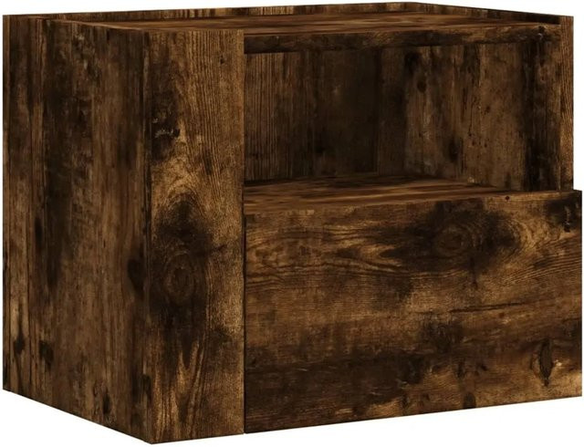 vidaXL Wand-Nachttisch aus Holzwerkstoff in Räuchereiche, Braun, B/T/H: 45 x 30 x 35 cm - Bild 1