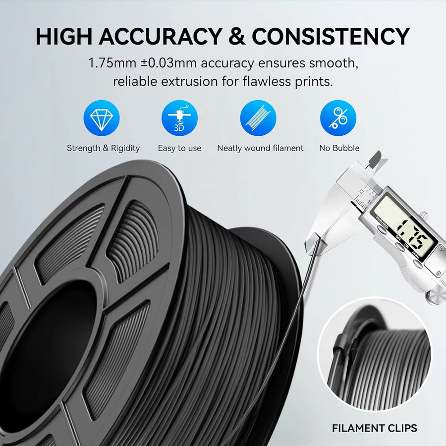 Filajoy3d TPU 95A 3D-Druckfilament 1,75 mm, 250 g, Schwarz - Bild 2