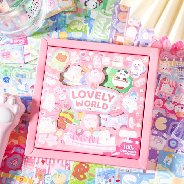 Niedliche koreanische Zoo-Serie Aufkleber in Multicolour für kreative Geschenkkarten und Bastelarbeiten - Bild 1
