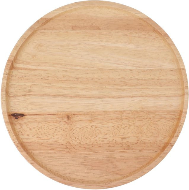 Rundes Holztablett von CosyHome in schlichtem Stil, Durchmesser: 30 cm - Bild 1