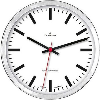 Dugena Funk-Wanduhr 4460656 analog in Silber, Durchmesser: 30,5 cm - Bild 1