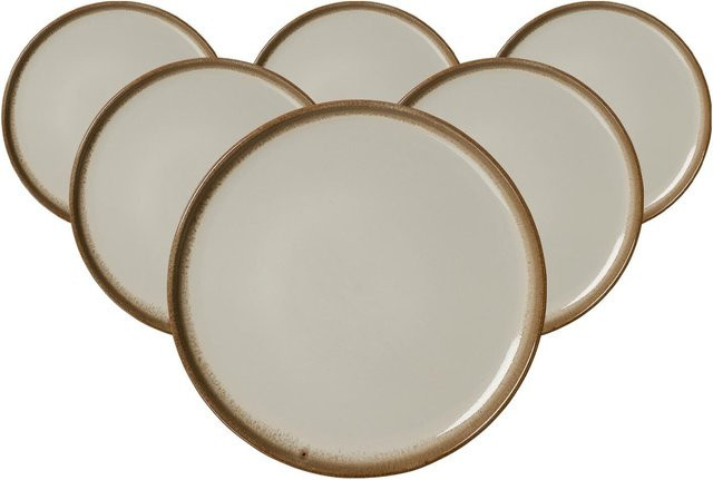 Ritzenhoff & Breker Dessertteller Malaga aus Keramik, Weiß, 6er Set, Durchmesser: 22 cm - Bild 1