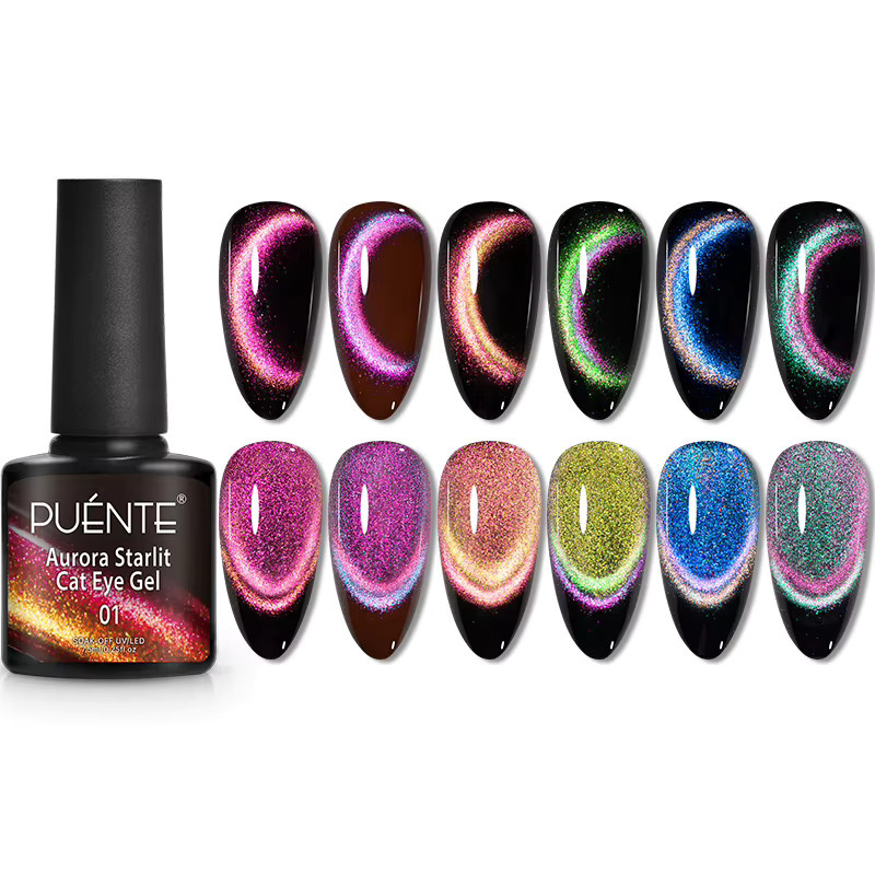 PUENTE Vibrant Starry Galaxy Cat Magnetischer Gel-Nagellack, 7,5 ml - Bild 7