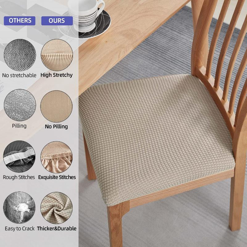 Bestbags Stretch-Stuhlsitzbezüge aus Jacquard, abnehmbare und waschbare Sitzschutzkissen für Esszimmerstühle - Bild 2