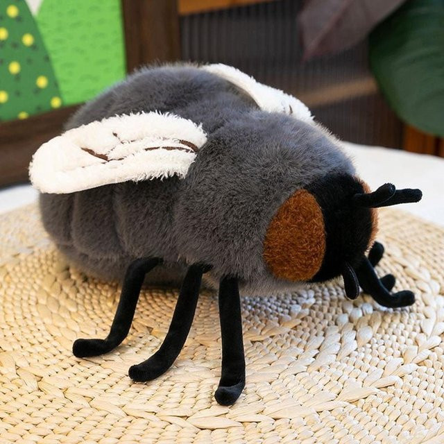 Fliegen-Stofftiere, Scherzinsekten-Puppen, grau, 25cm - Bild 1