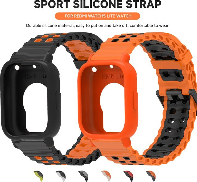 Xiaomi Uhrenarmband Silikon, zweifarbiges Marine, Redmi Watch 5 Active/Lite - Bild 1