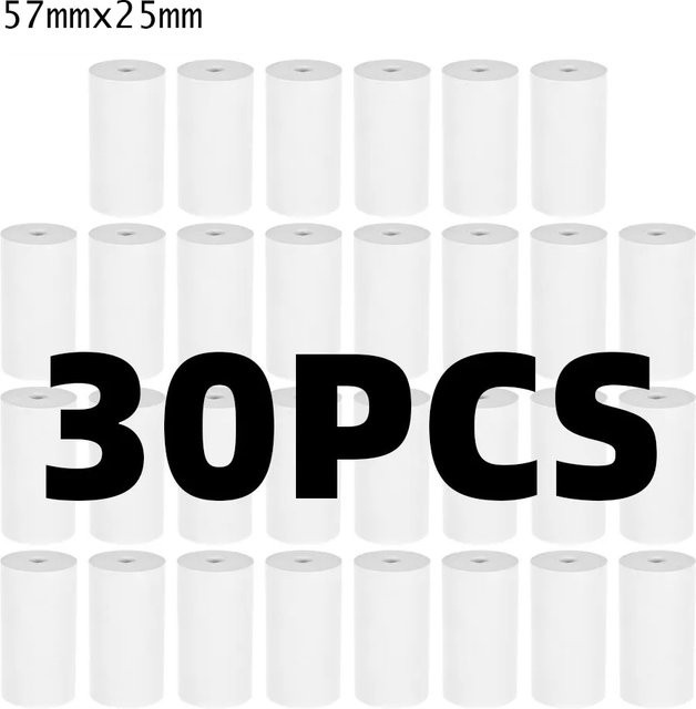 PKFC Thermopapier Weiß für Kinder Kamera Instant Druck Ersatz Zubehör B: 57 mm x T: 25 mm - Bild 1