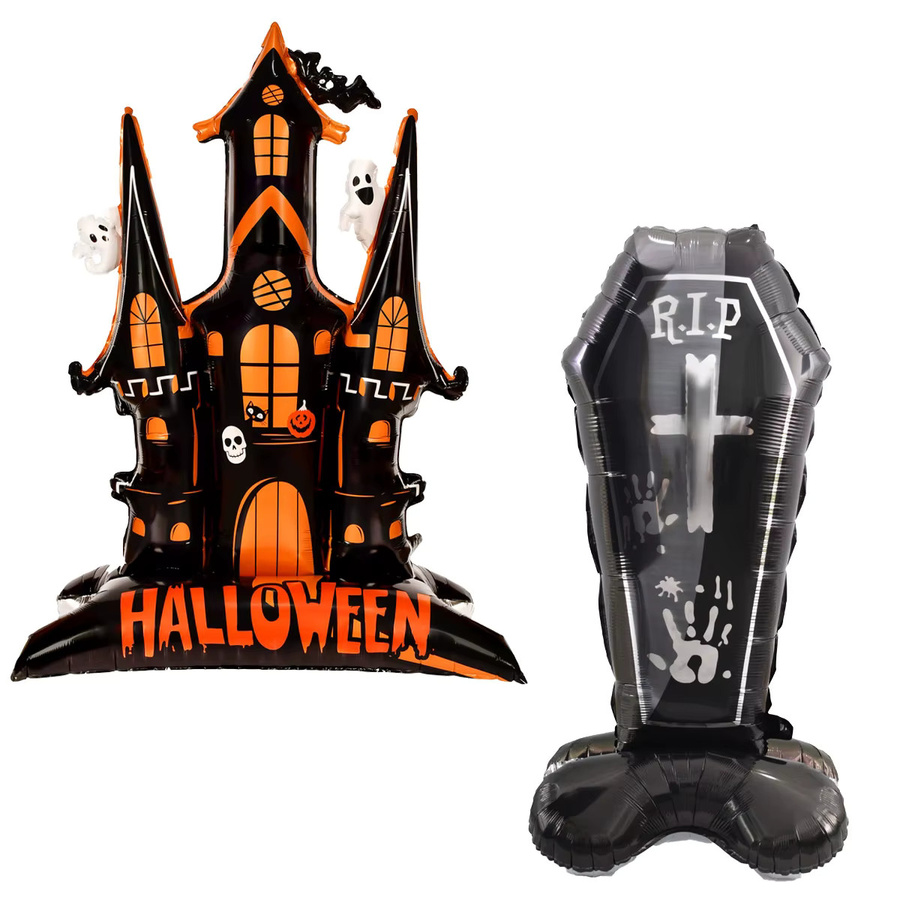 EACH PARTY Halloween Dekoration Turm in Grabsteinform mit Folienballons, 152,4 cm Höhe - Bild 3