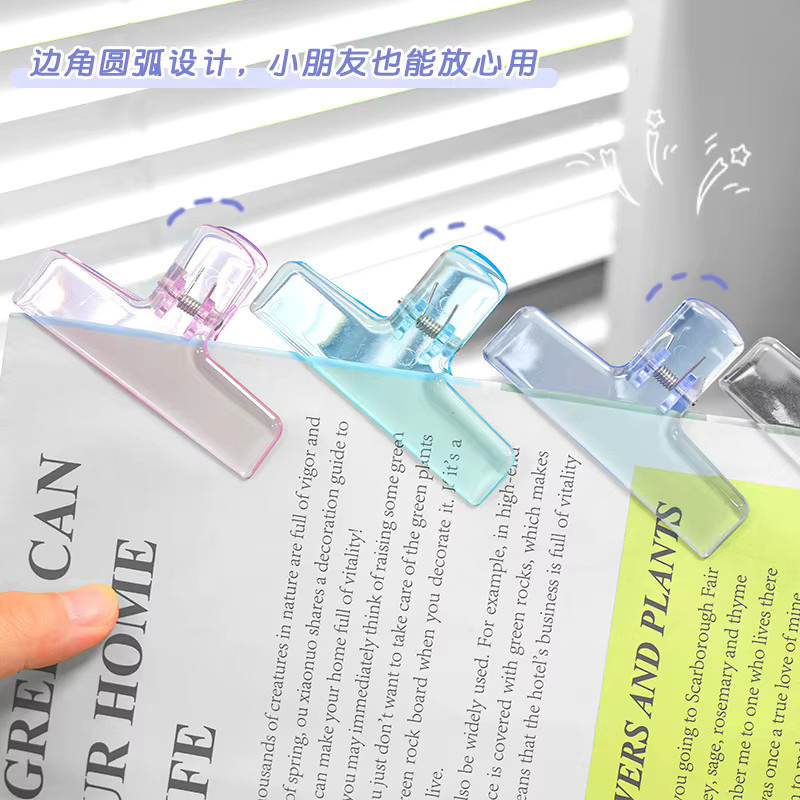 Transparenter Acryl-Büroclip aus Kunststoff für Dokumente und Schreibwaren - Bild 1