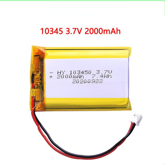 Jollmono Polymer-Lithium-Akku 3,7 V 2000 mAh mit JST PH 2,0 mm 2-poligem Stecker für Kamera, GPS-Navigator und Bluetooth-Headset - Bild 1