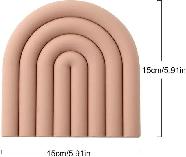 Yiran Regenbogen Silikon Tischmatte, hitzebeständiger Topflappen und Untersetzer, Mehrfarbig, 15 x 15 cm - Bild 1