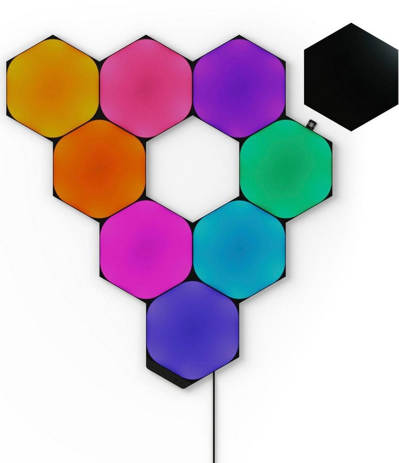 nanoleaf Shapes Ultra Black Hexagons Starter Kit mit 9 LED Modulen und smarter Technologie - Bild 1