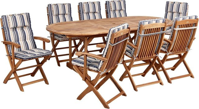 Beliani Gartentisch Set MAUI II in Dunkelblau und Multicolour aus Holz und Polyester - Bild 1