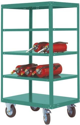 Manuflex TRANSOMOBIL TT4273.0001 Etagenwagen aus Stahl in Grau und Grün, B/T/H: 120,0 x 179,5 x 70,0 cm - Bild 1