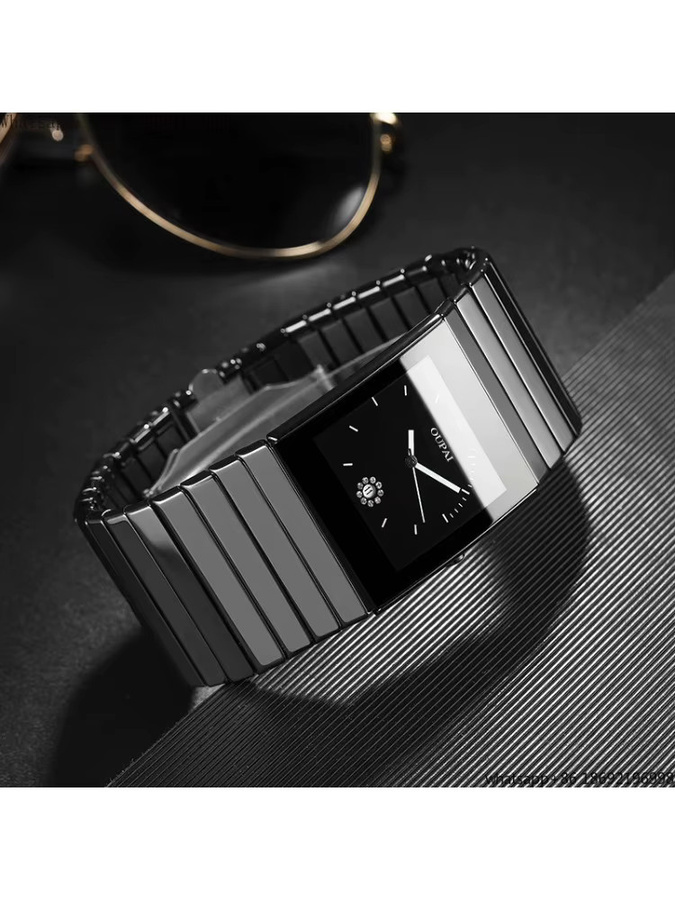 Oupai Armbanduhr, Keramik, Schwarz, Quarz, 34 mm, Herren - Bild 2