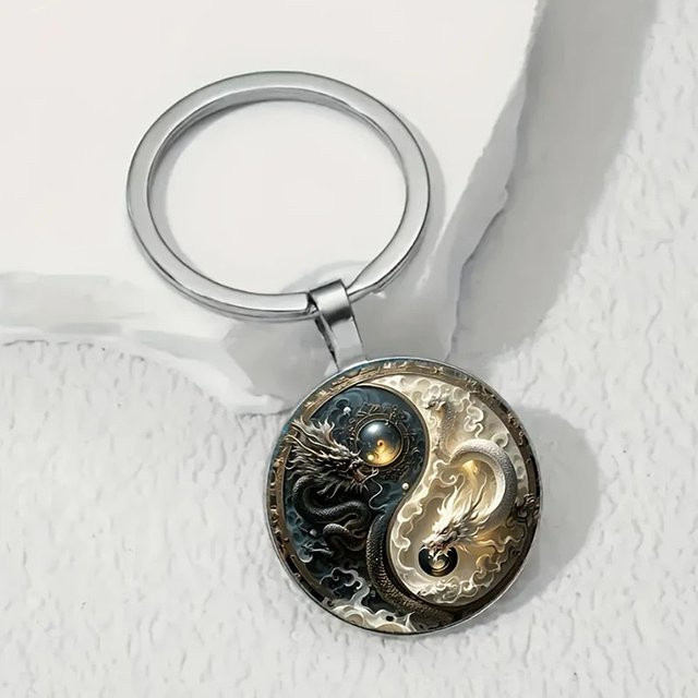 Noter Schlüsselanhänger Yin Yang Acht Trigramme, Unisex - Bild 1