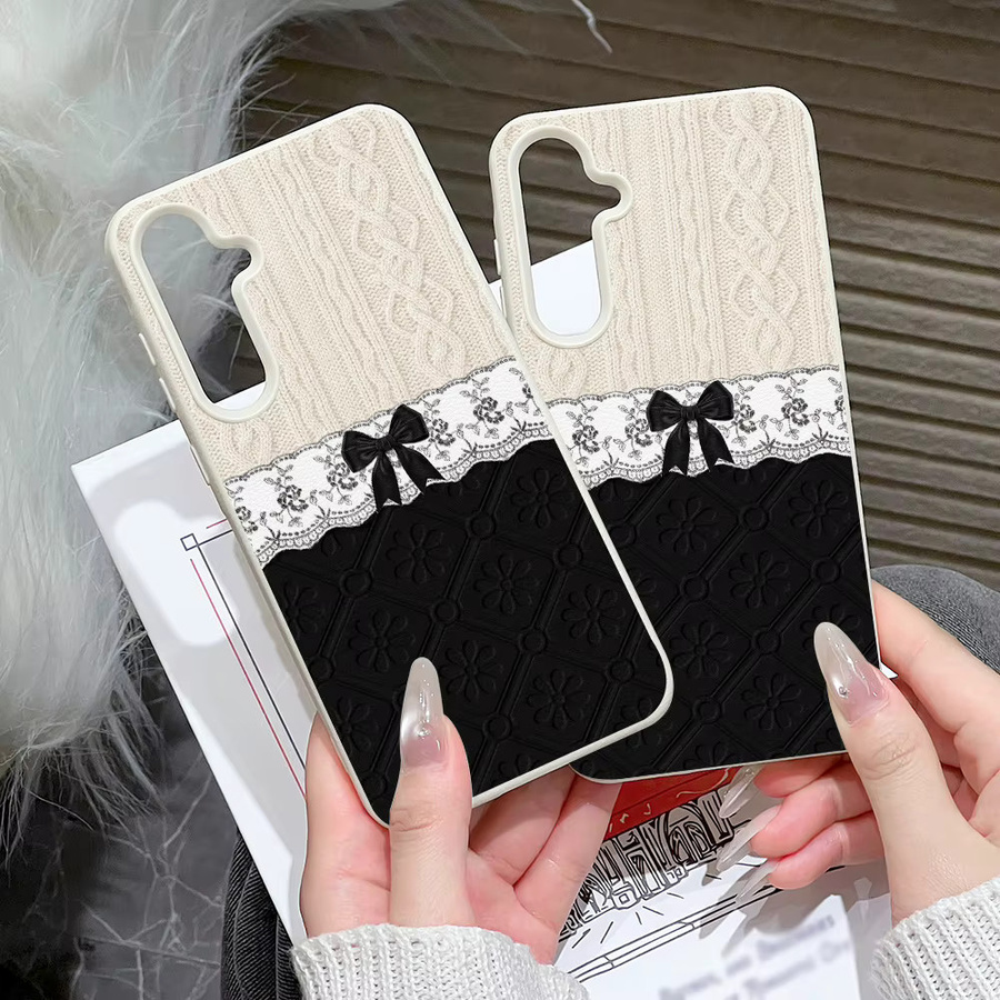 Samsung Handyhülle mit gewebtem Muster und Schleife für S26 Ultra, S25 Ultra, S24 FE, A57, A56, A37, A17 4G, A07 4G und A26 5G als Cover oder Funda - Bild 3