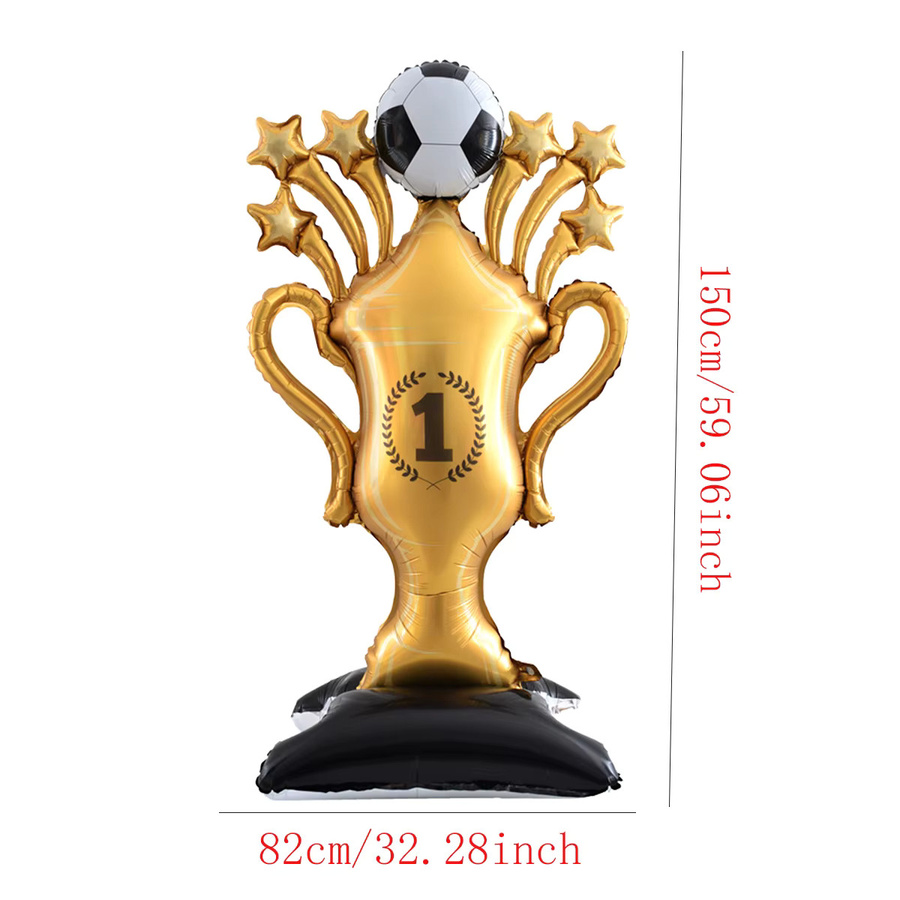 Goldener Folienballon in Form einer Fußball-Trophäe für deine Fußball-Geburtstagsparty, 150 cm - Bild 2