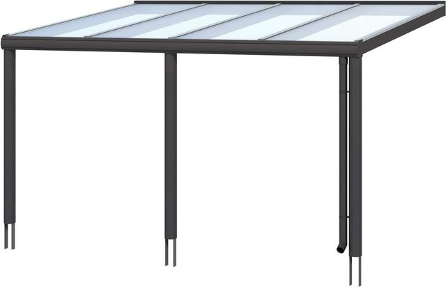 Skan Holz Terrassenüberdachung Garda Aluminium Anthrazit mit Polycarbonat-Dach und integrierter Regenrinne B/T: 434 x 357 cm - Bild 1