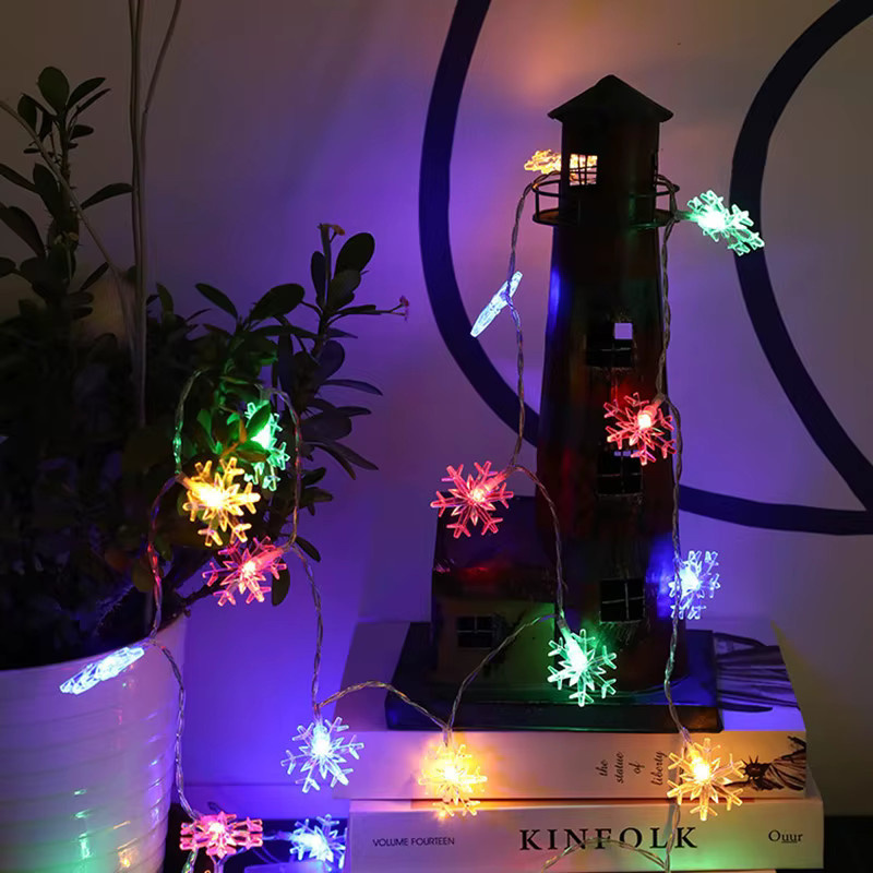 USB LED Schneeflocken Lichterkette mit RGB Multicolour Fee Anhängern für Weihnachten und Winter Dekoration Indoor und Outdoor - Bild 3