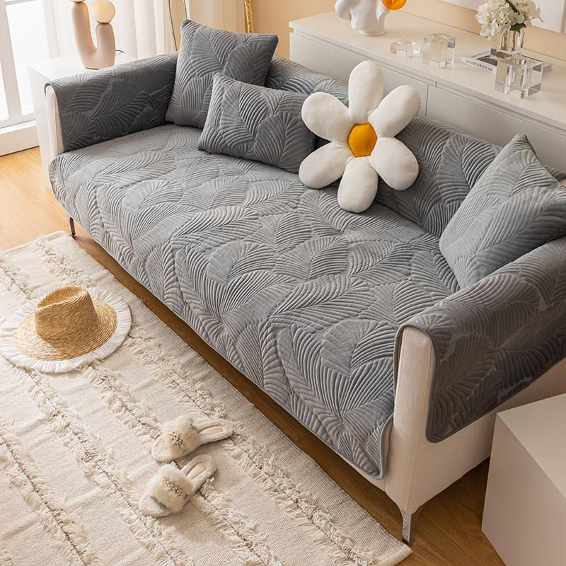 FebEr Jacquard-Decke als rutschfester Sofabezug in Beige, Breite: 90 cm, Tiefe: 90 cm - Bild 4