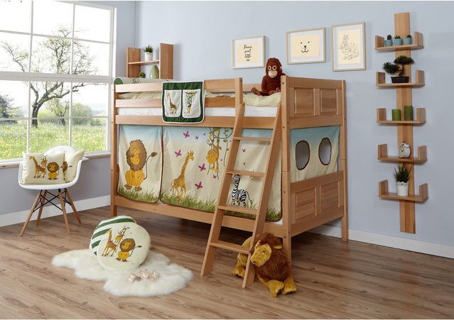 TiCAA Etagenbett Erni aus Massivholz in Buche Natur im Country-Design - Bild 1