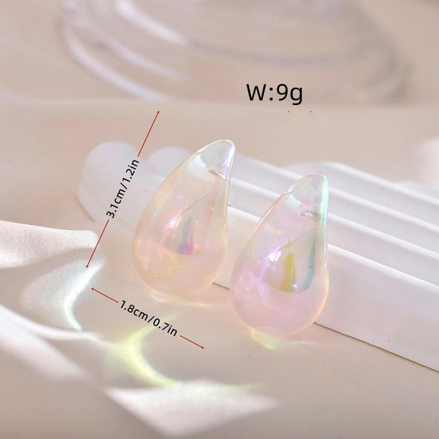 Ohrstecker Acryl, Wassertropfen, Weiß, Damen - Bild 1