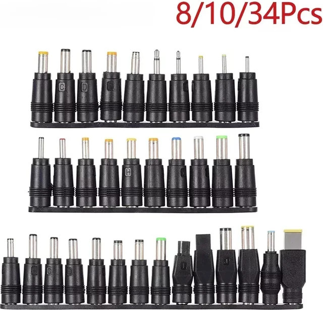 BSN 34-teiliges universelles Gleichstrom-Netzteil-Anschluss-Kit mit 5,5x2,1mm Barrel-Plugs in Schwarz - Bild 1