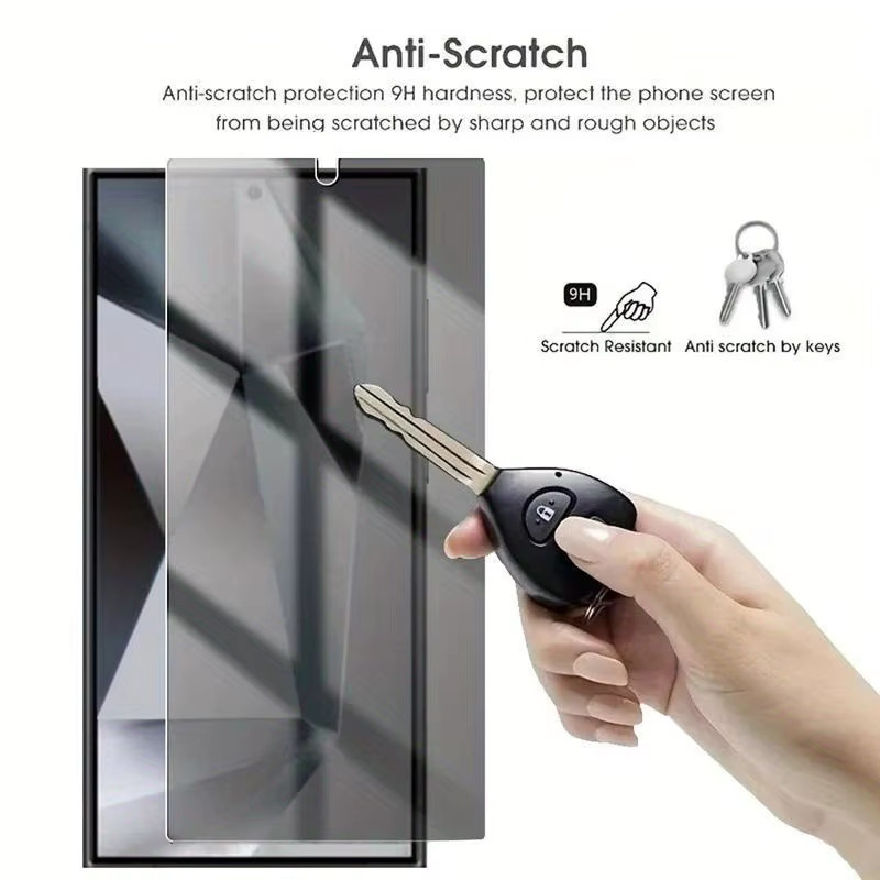 2 Stück Samsung Anti-Spy Displayschutz aus gehärtetem Glas für Galaxy S24 Ultra S25 S23 S22 S21 in Transparent mit Smooth Finish Privacy Guard - Bild 5