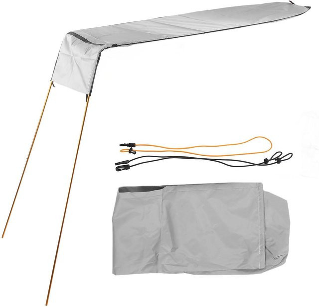 DIYelecs Kajak Sonnensegel Tragbar und Faltbar als Bootsmarkise Set in Light Grey mit Aluminium-Elementen - Bild 1