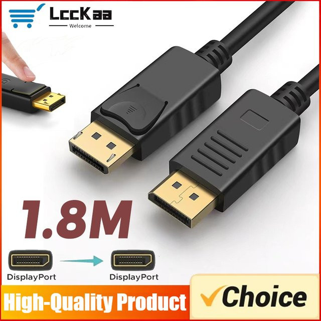 LccKaa DisplayPort-Kabel DP-zu-DP Hochgeschwindigkeits-Adapter, Schwarz, Länge: 1,8 m - Bild 1