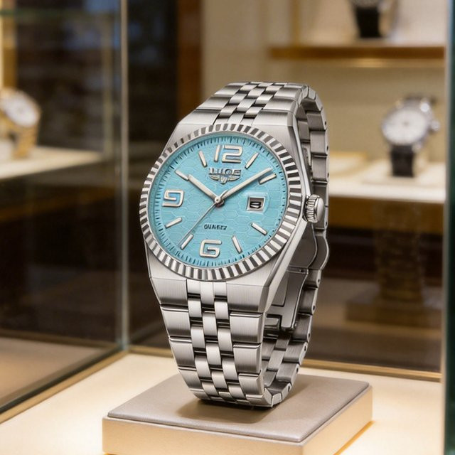 LIGE Armbanduhr Edelstahl, Quarz, Blau, Herren - Bild 1