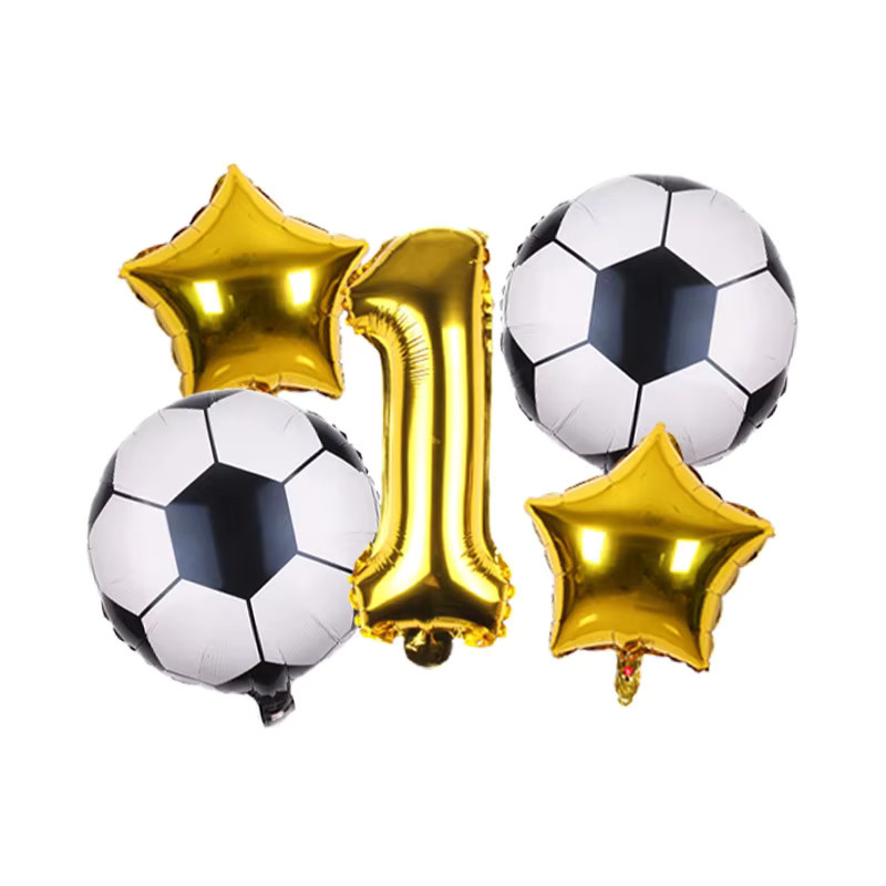 Potdemiel Fußball-Ballons mit Fußballmuster als aufblasbare Hängeballons für die Sport-Geburtstagsparty von Kindern - Bild 2