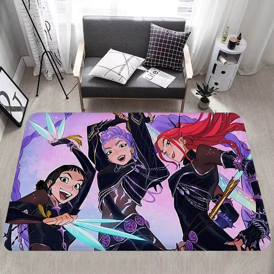 Potdemiel Kpop D-Demon Hunters Fußmatte im nordischen Stil, rutschfest, mehrfarbig, B: 60,0 cm, T: 40,0 cm - Bild 3